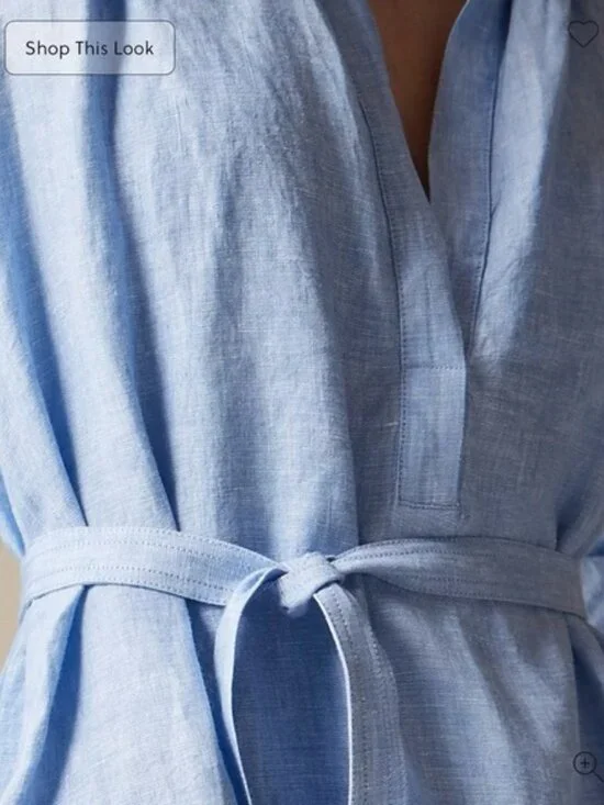 J. Crew Cabana Linen Dress. French Blue Full Slip. Pockets XS. NWT. $169.00 MSRP - Picture 7 of 8